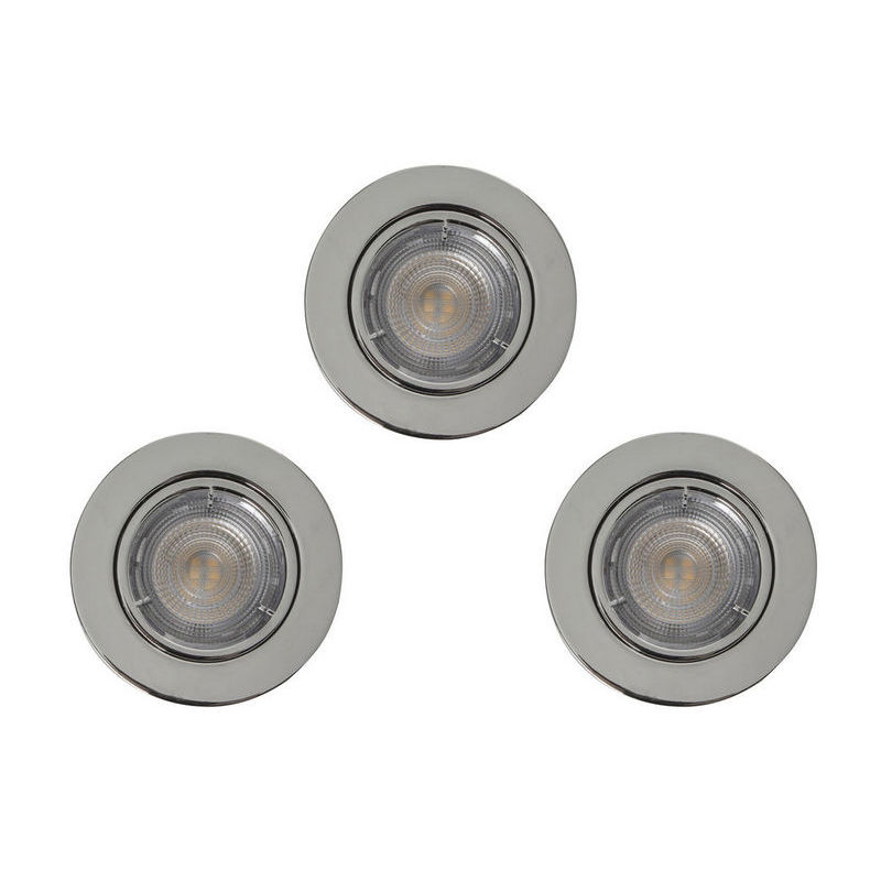 Set 3 spoturi LED COLOURS Caius, GU10, 4.9W, 345lm, 2700K, argintiu