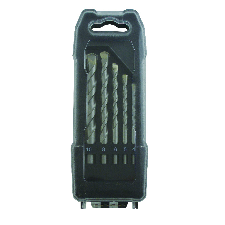 Set burghiu pentru zidarie Forge Steel, negru, 5 bucati, 168 x 65 x 22 mm, otel