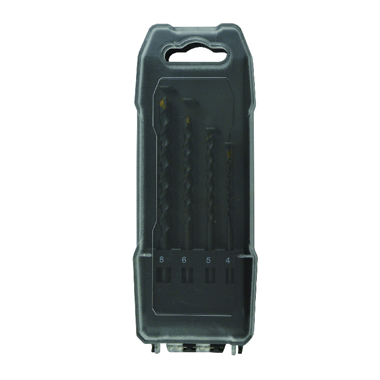 Set burghiu pentru ceramica Universal, negru, 4 bucati, 175 x 65 mm, otel forjat