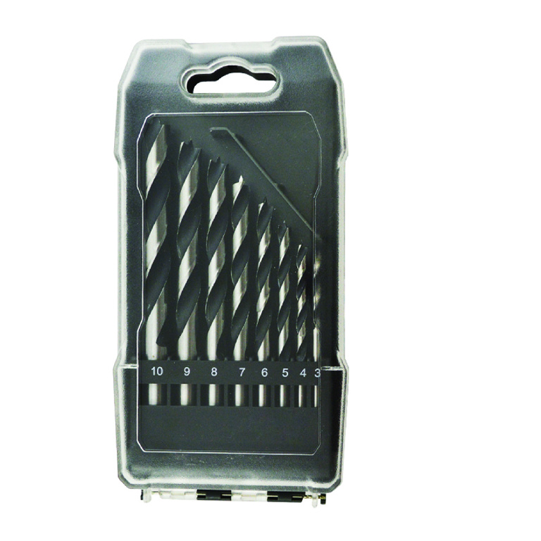Set burghiu pentru lemn Universal Fit, negru, 8 bucati, otel forjat
