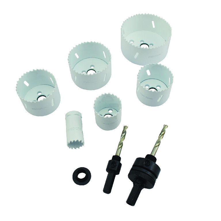 Set carote, bi-metal electrician, 6 bucati, alb, otel  Universal