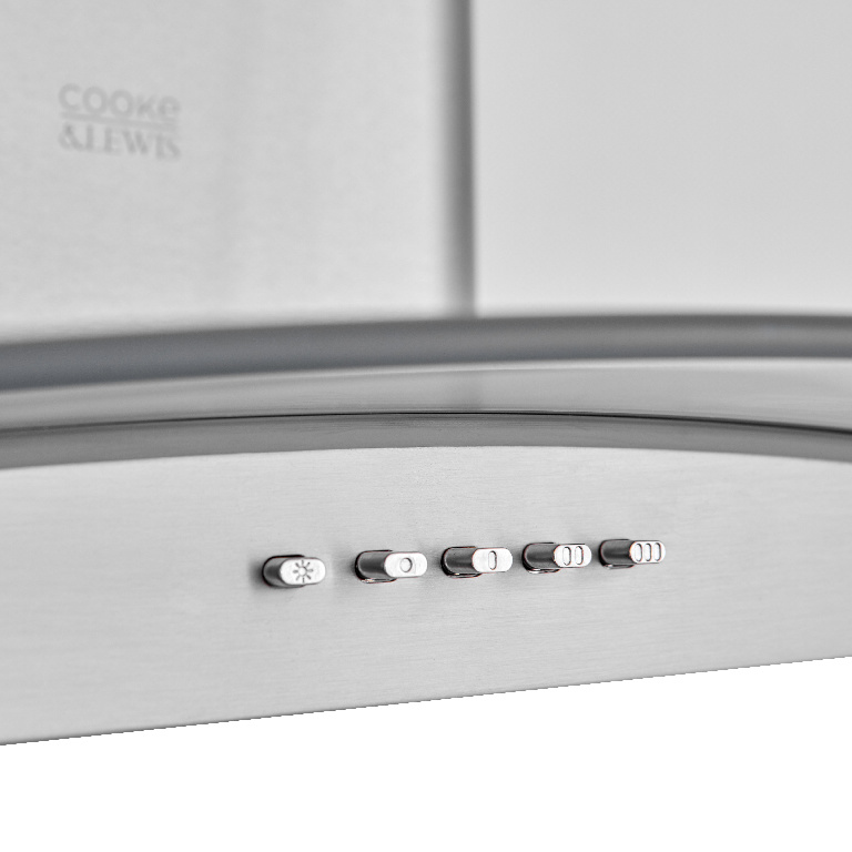 Hota decorativa Cooke & Lewis CLCGS90, 1 motor, 338 m3/h, L 90 cm, inox