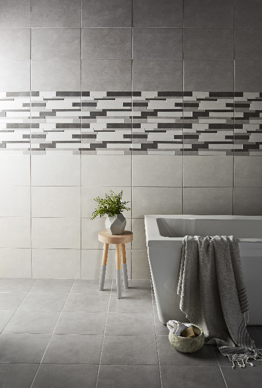 Faianta interior, gri, 40 x 25 x 0.88 cm, 1 mp, mat Cimenti