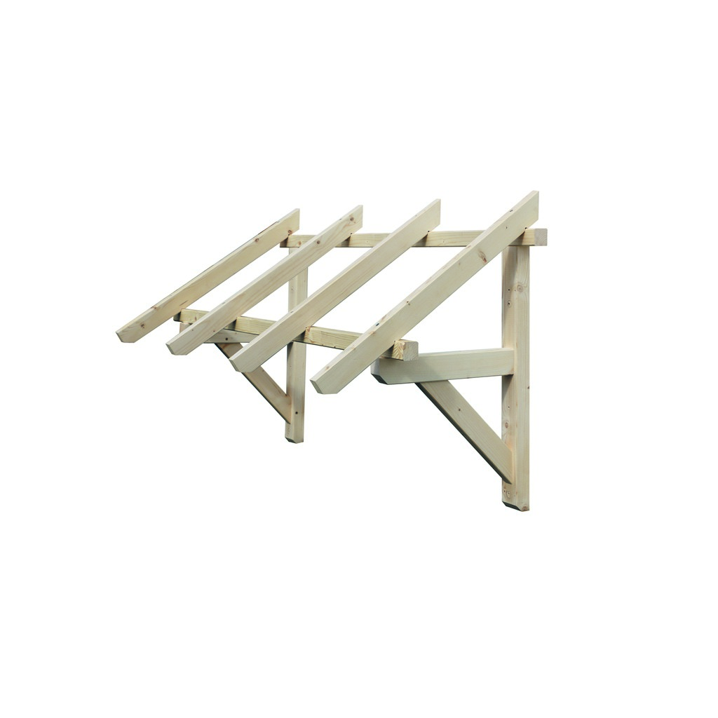 Marchiza fixa GEOM Mitre, lemn, 140 x 140 cm, maro deschis