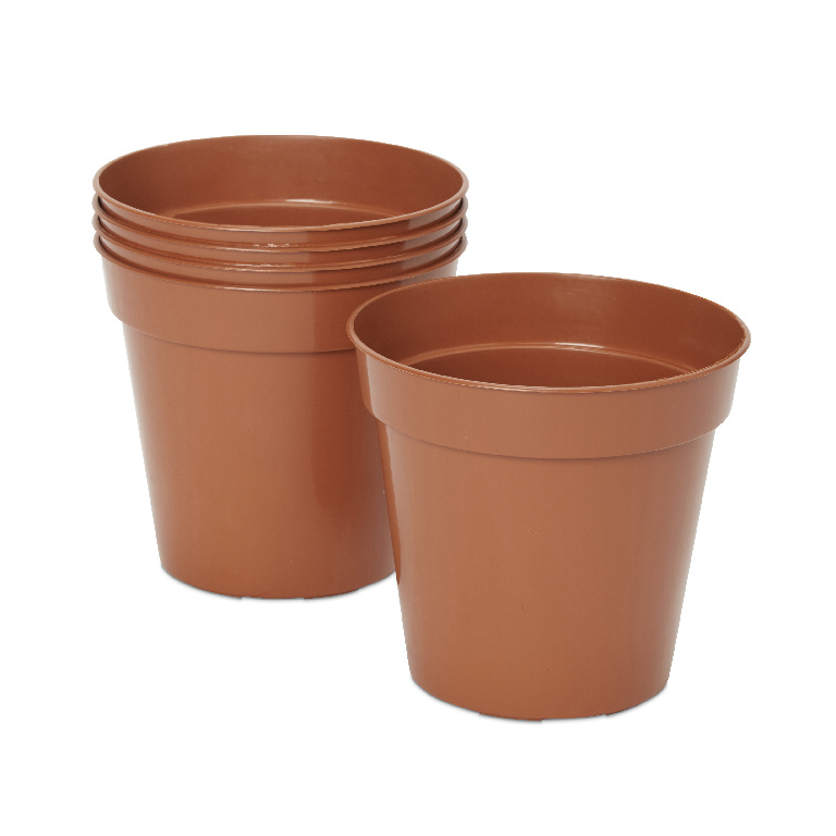 Set 5 ghivece, rotunde maro, 10 cm