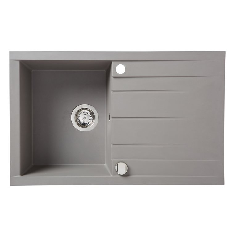 Chiuveta bucatarie COOKE % LEWIS Ising, 1 cuva, picurator reversibil, compozit, gri