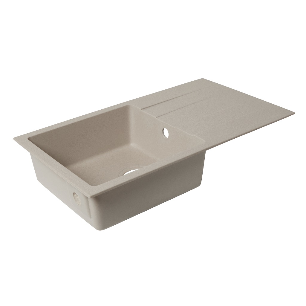 Chiuveta bucatarie Cooke & Lewis, 1 cuva, picurator reversibil, compozit quartz, bej