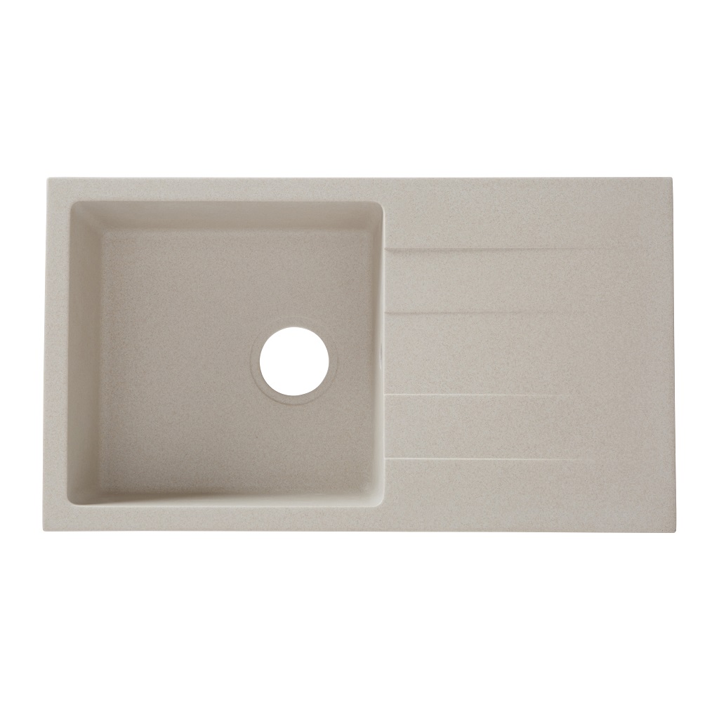 Chiuveta bucatarie Cooke & Lewis, 1 cuva, picurator reversibil, compozit quartz, bej