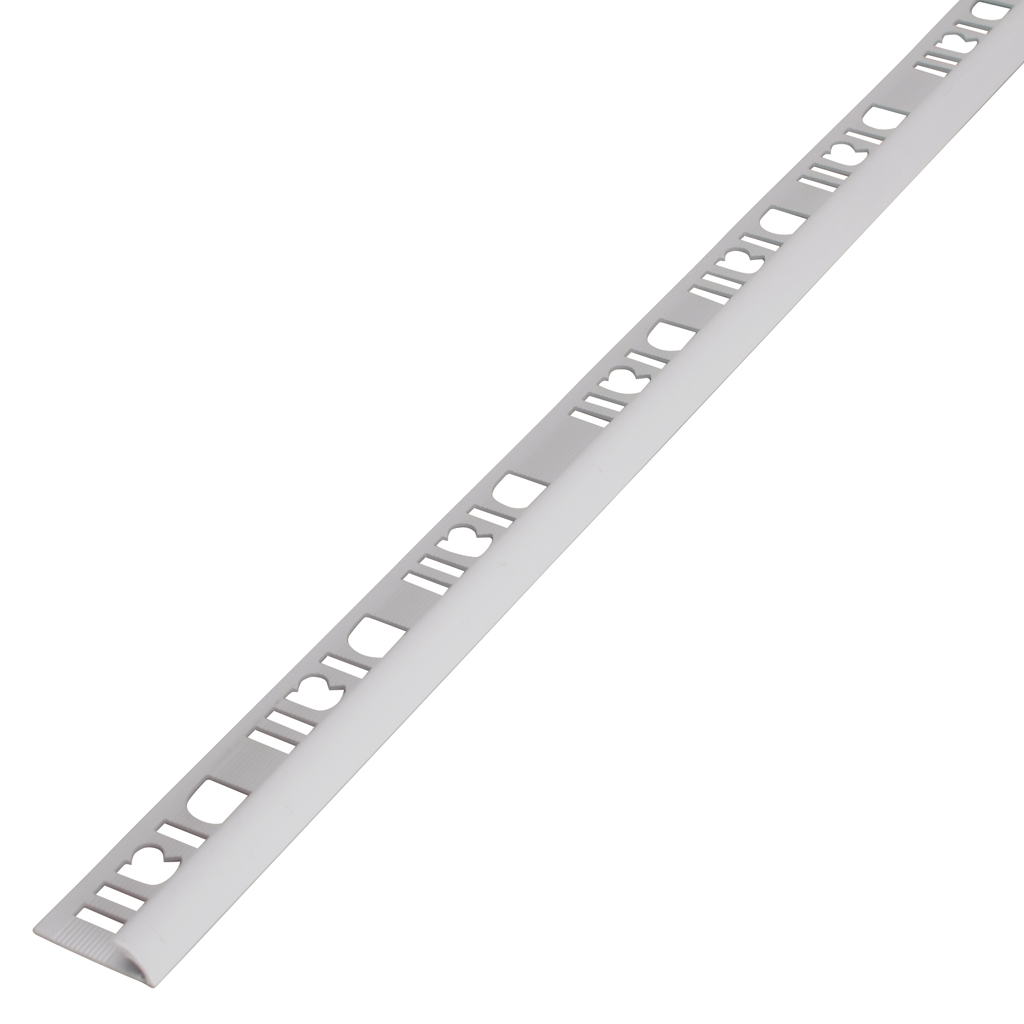 Profil exterior semirotund DIALL, 6 mm, PVC, L2.5 m, PVC, alb