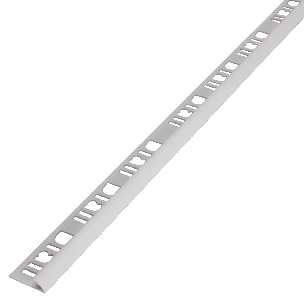 Profil exterior semirotund DIALL, 9 mm, PVC, L2.5 m, PVC, alb