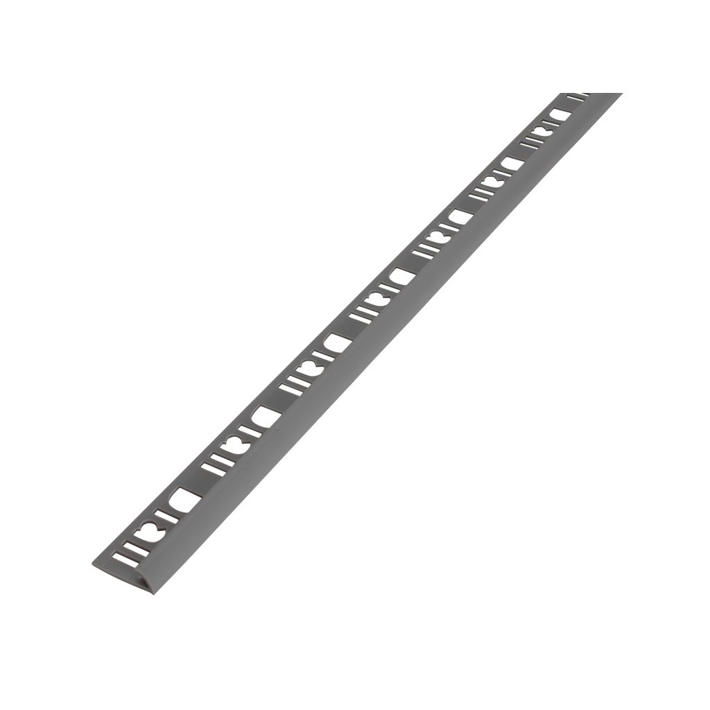 Profil exterior semirotund DIALL, 6 mm, PVC, L2.5 m, PVC, gri
