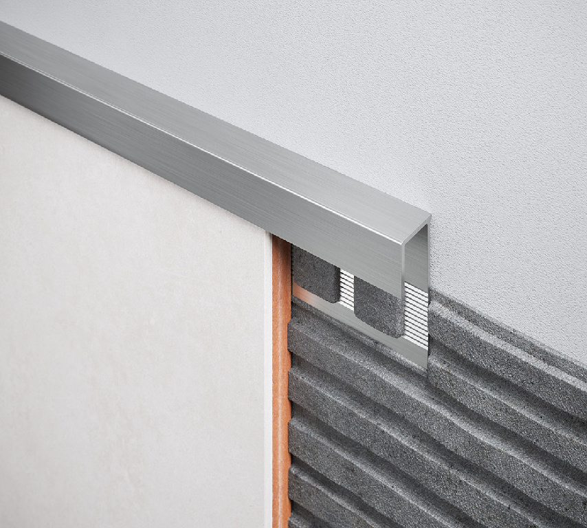 Profil drept, 8 mm, 250 cm, aluminiu, crom