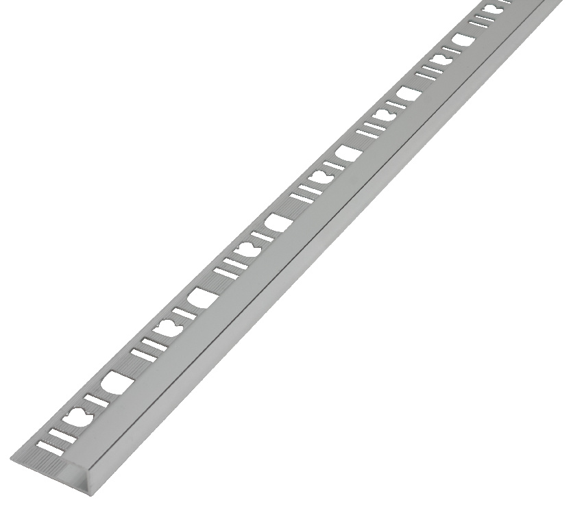 Profil drept, 8 mm, 250 cm, aluminiu, crom