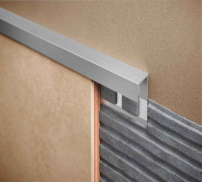 Profil drept, 8 mm, 250 cm, aluminiu, crom