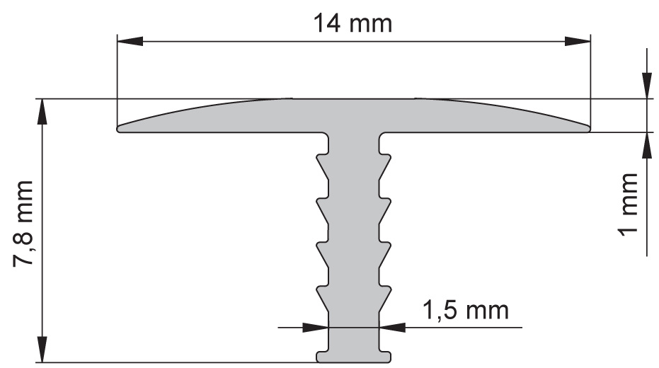 Profil prag, 14 mm, crom