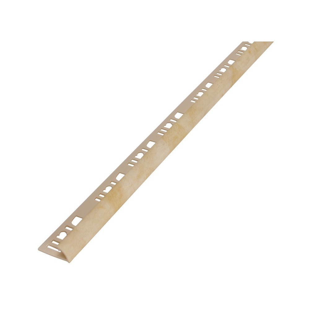 Profil exterior semirotund DIALL, 9 mm, PVC, L2.5 m, PVC, crem mediu marmorat