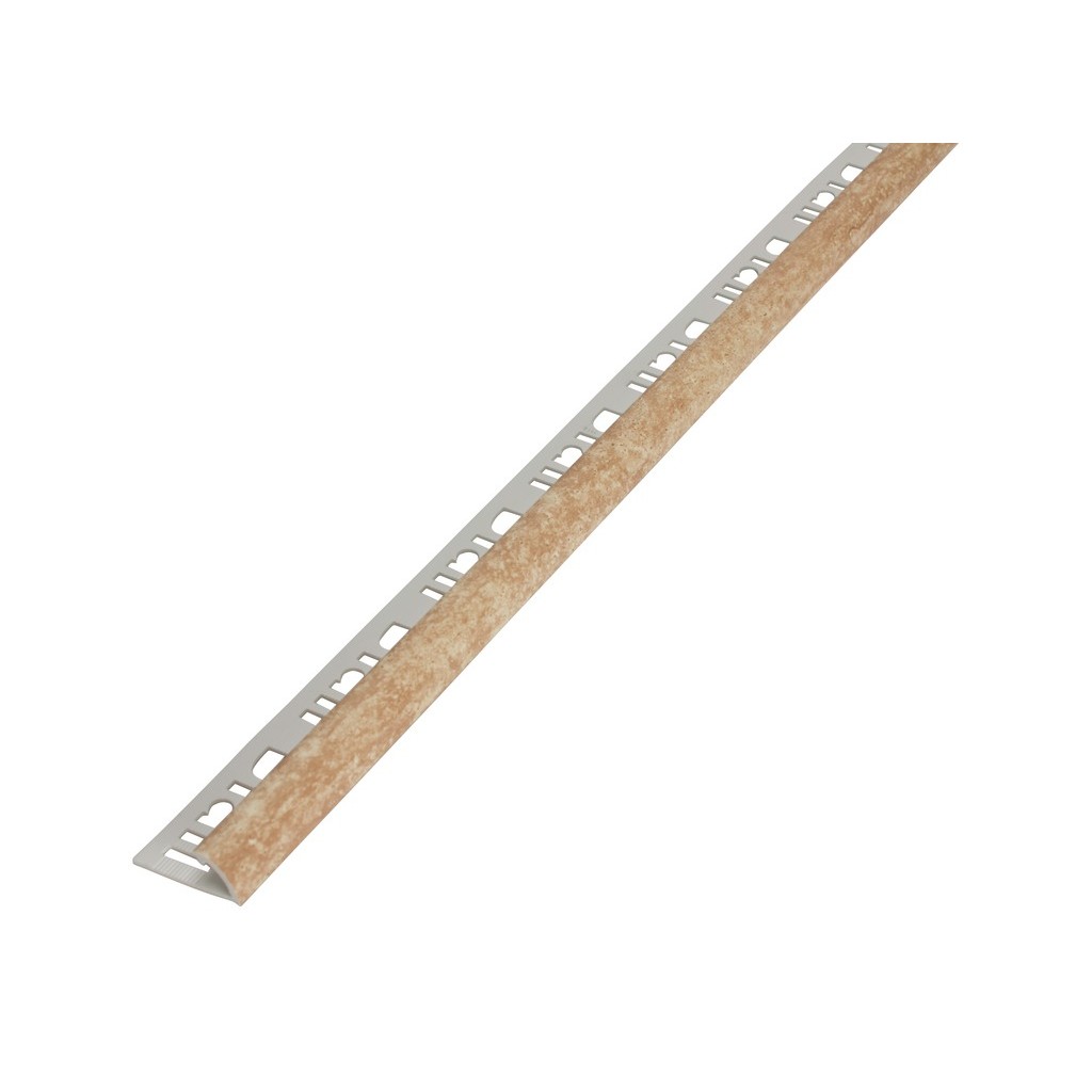 Profil exterior semirotund DIALL, 9 mm, PVC, L2.5 m, PVC, maro marmorat