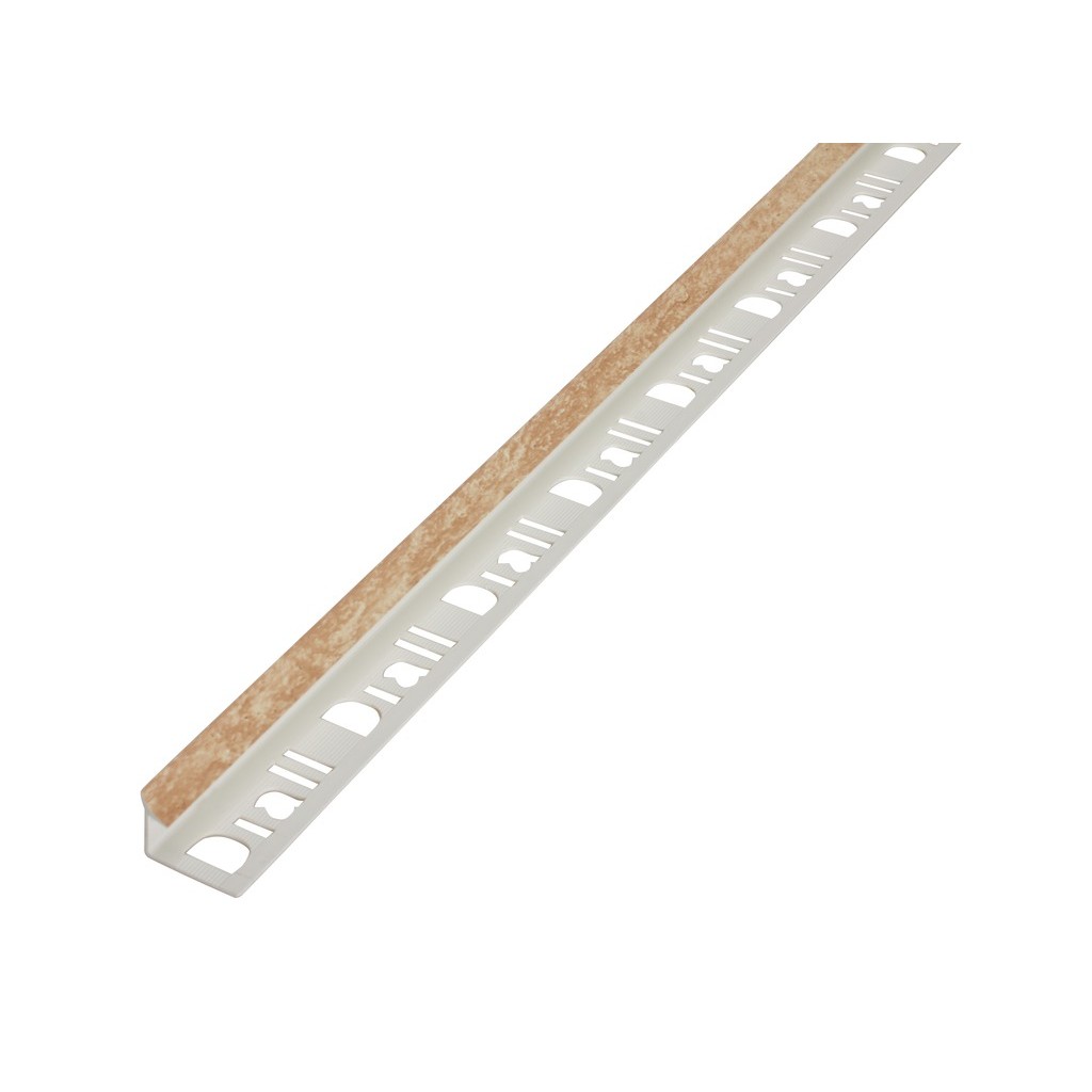Profil interior din PVC, semirotund, 9 mm, crem maro marmorat