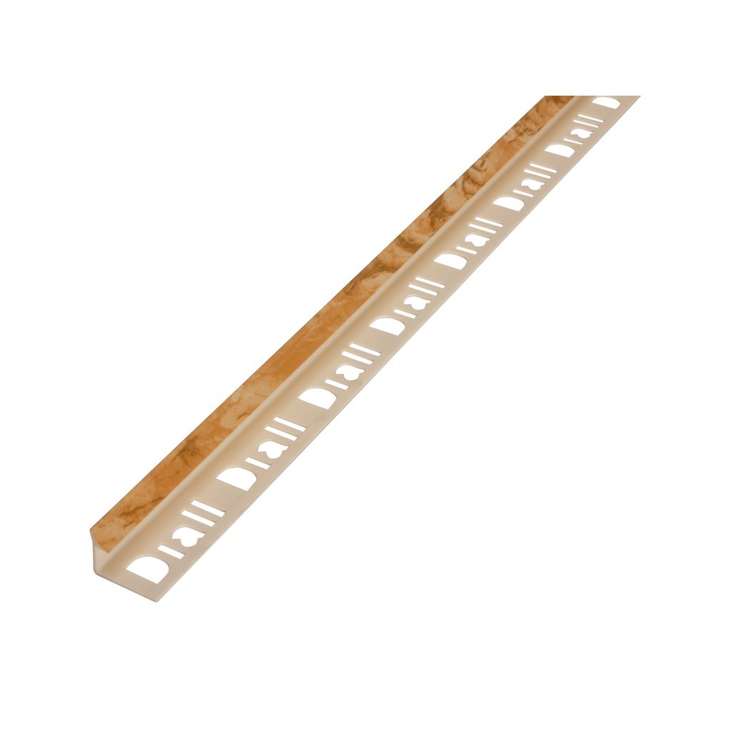 Profil interior semirotund DIALL, 9 mm, PVC, L2.5 m, PVC, crem maro inchis marmorat