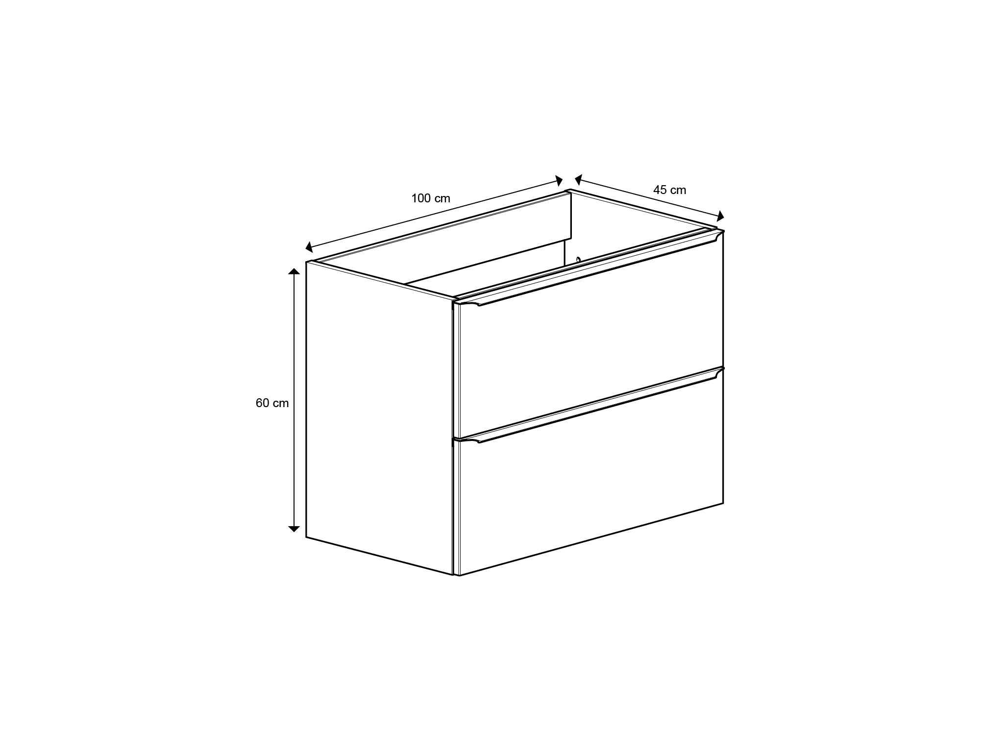 Masca lavoar GoodHome Imandra, suspendata, 100 x 45 x 60 cm, gri