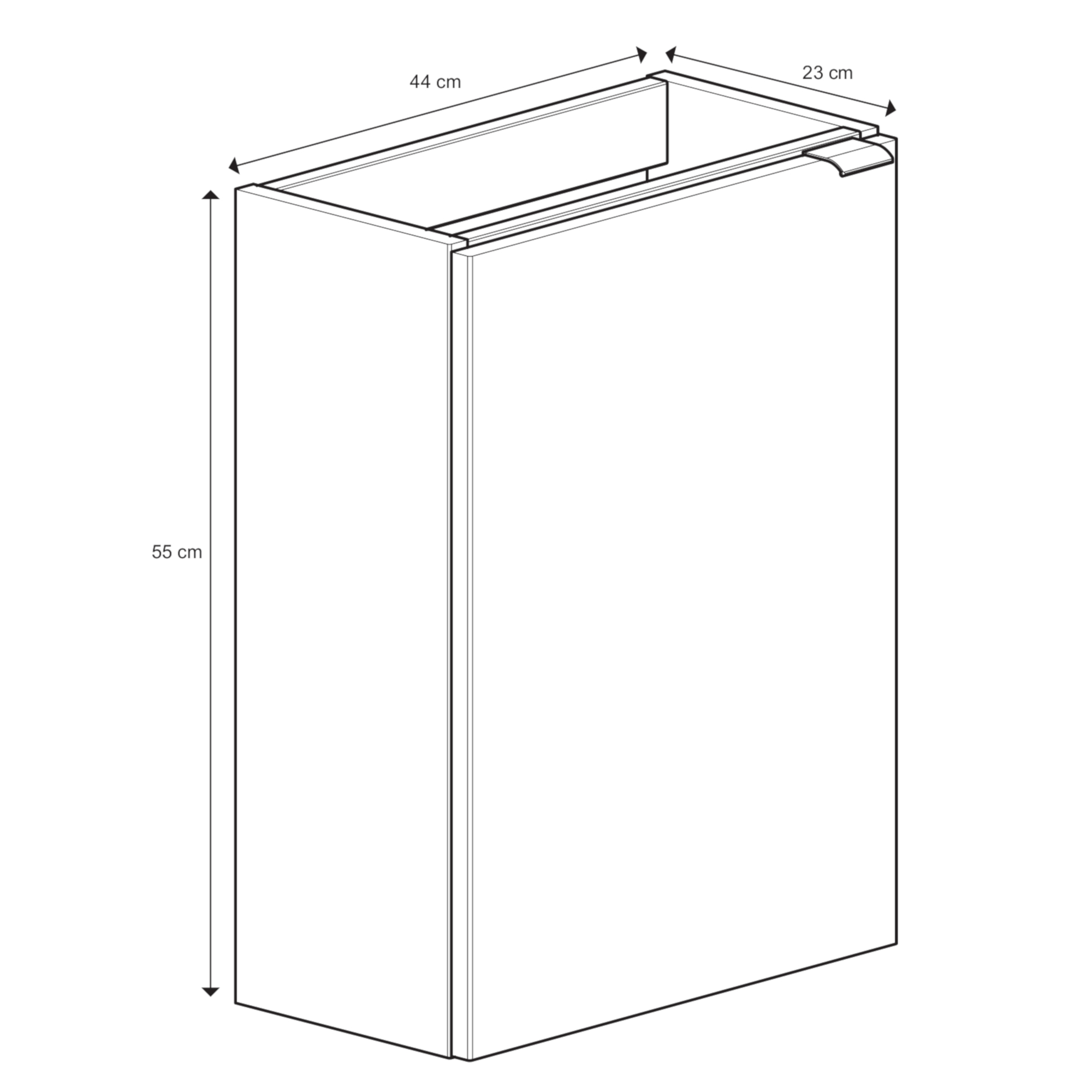 Masca lavoar GoodHome Imandra, suspendata, 44 x 23 x 55 cm, alb