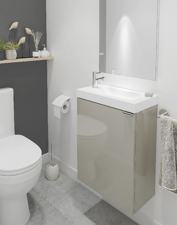 Masca lavoar GoodHome Imandra, suspendata, 43.6 x 23 x 55 cm, taupe