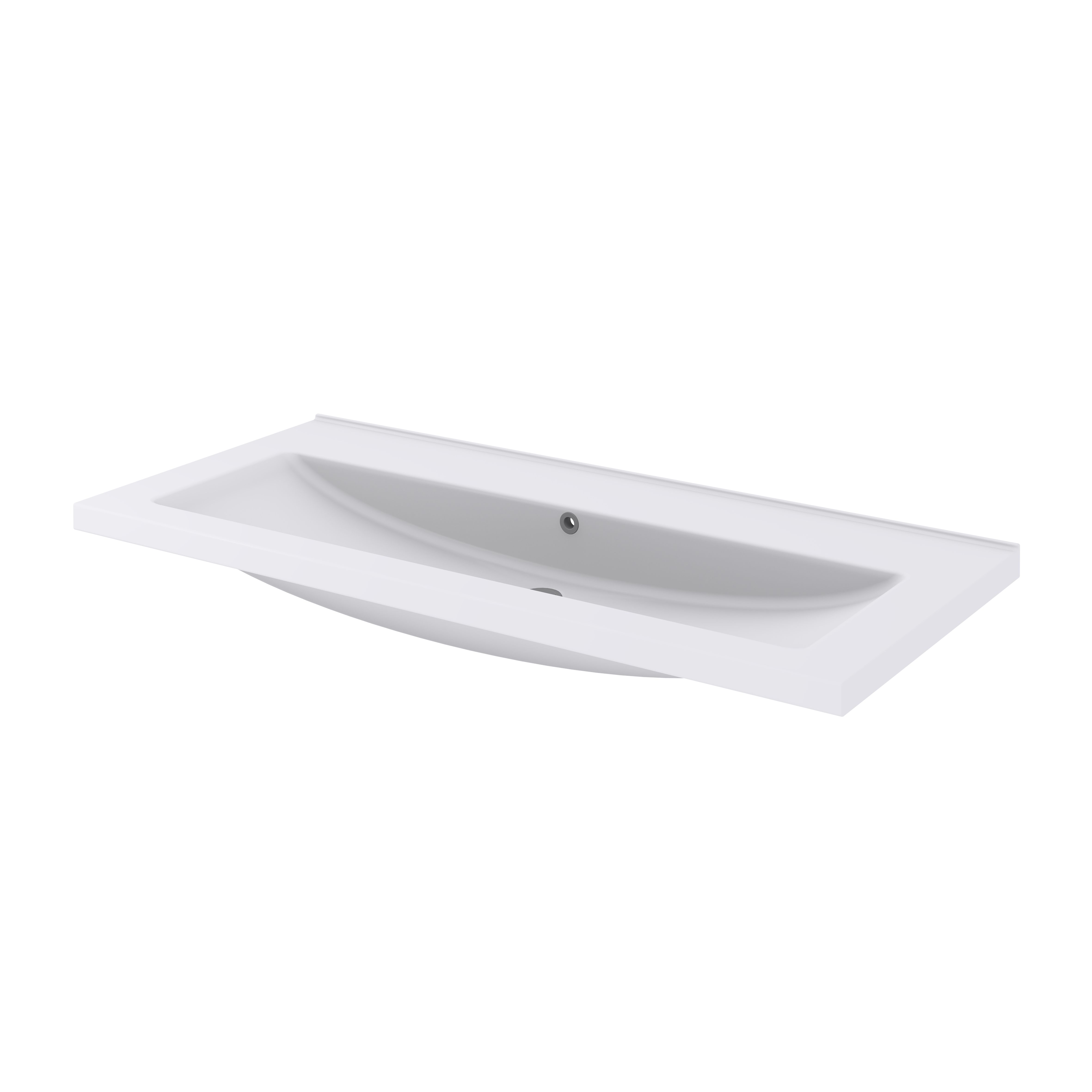 Lavoar baie GOODHOME Nira, ceramica, 100.4 x 45.5 cm, alb lucios