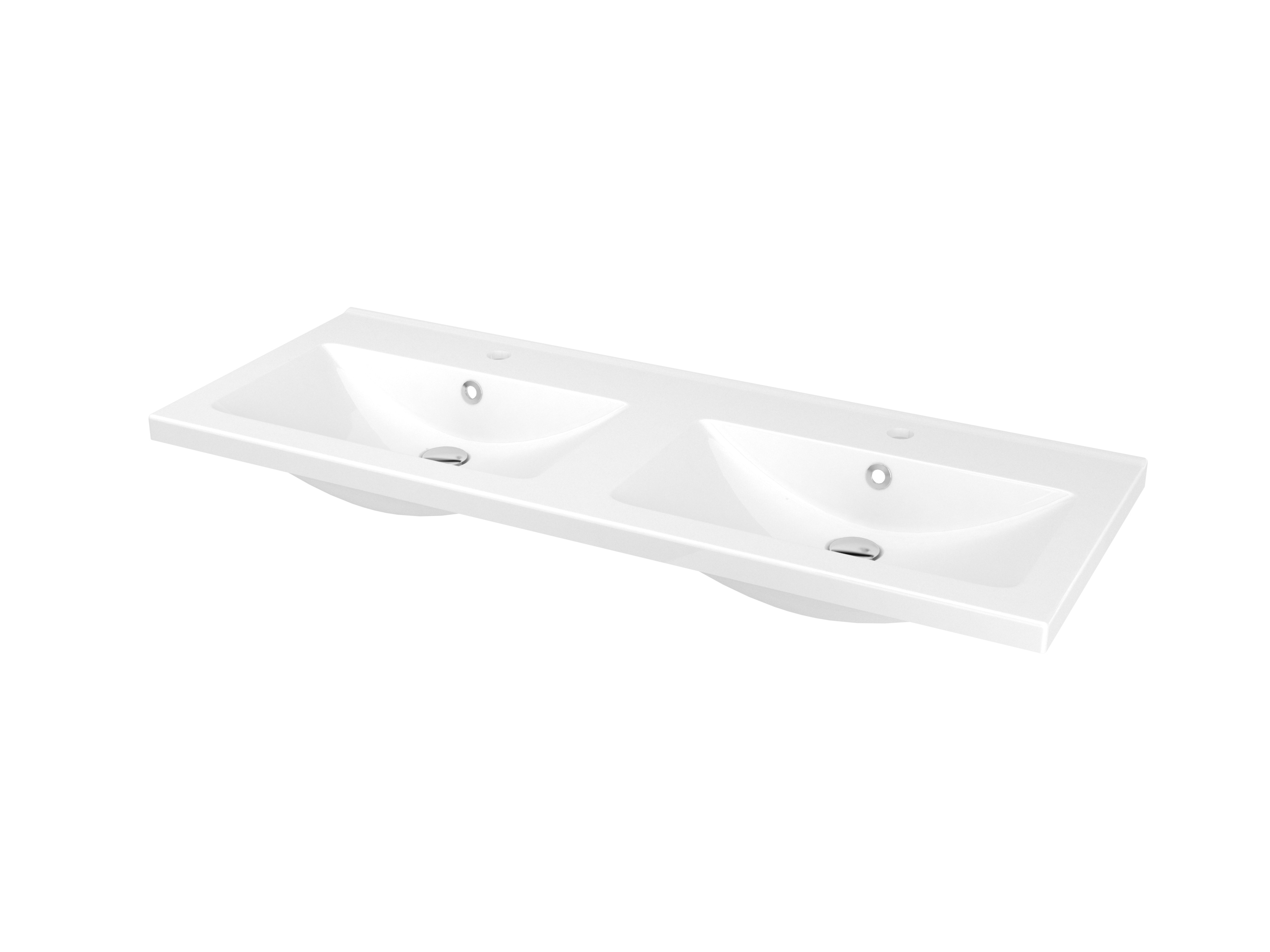 Lavoar baie GOODHOME Nira, ceramica, 120.4 x 45.5 cm, alb lucios