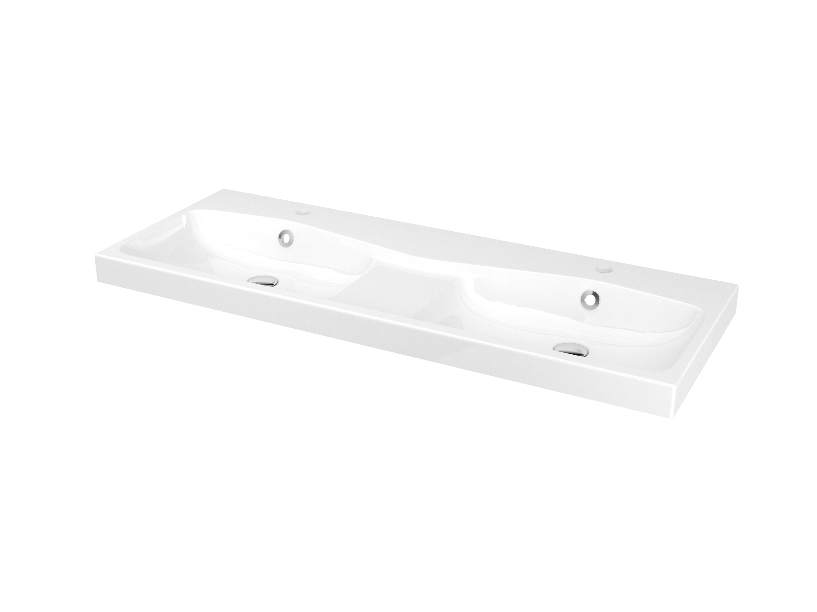 Lavoar baie GOODHOME Mila, rasina, 120.4 x 45.2, alb lucios