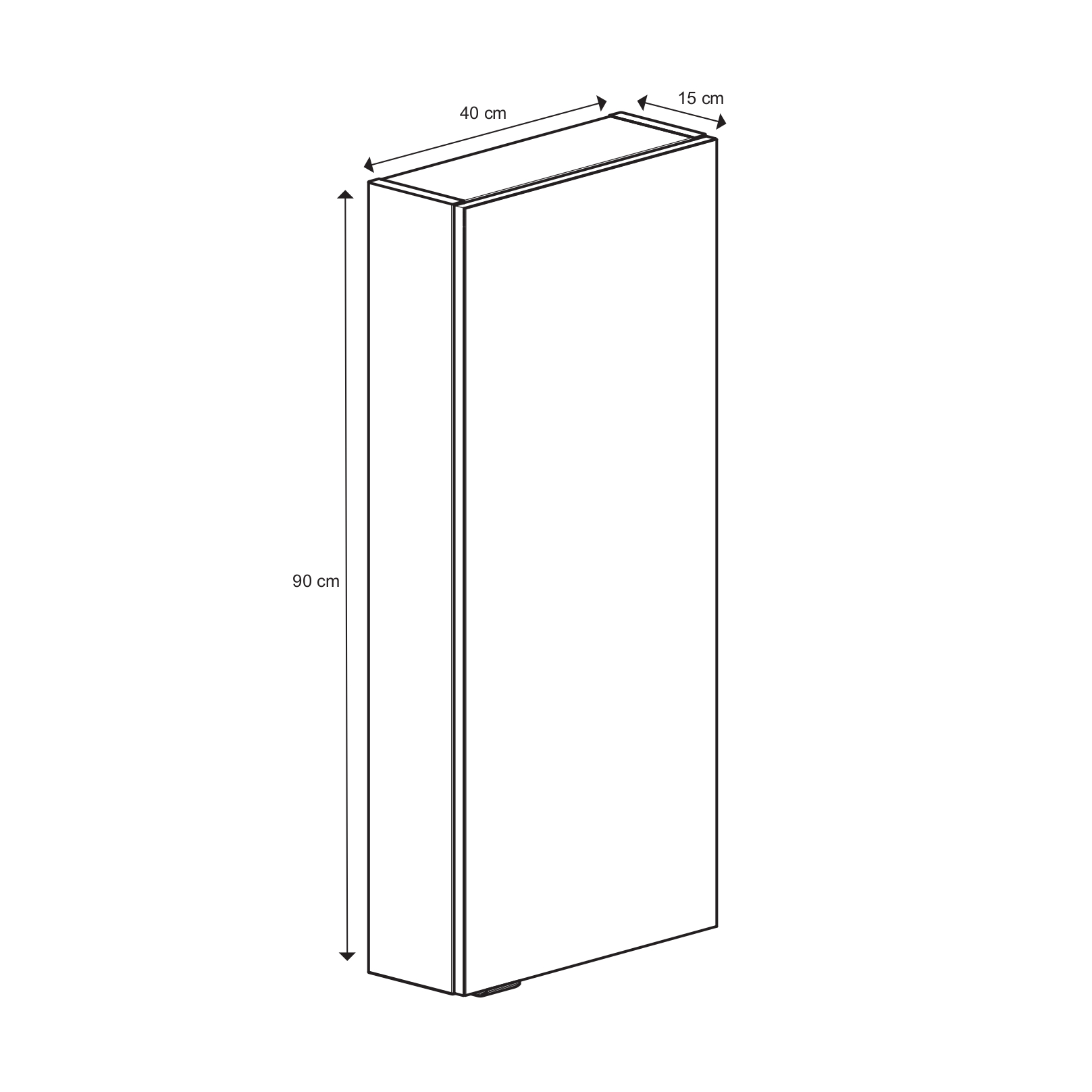 Dulap baie GoodHome Imandra, suspendat, 40 x 15 x 90 cm, alb