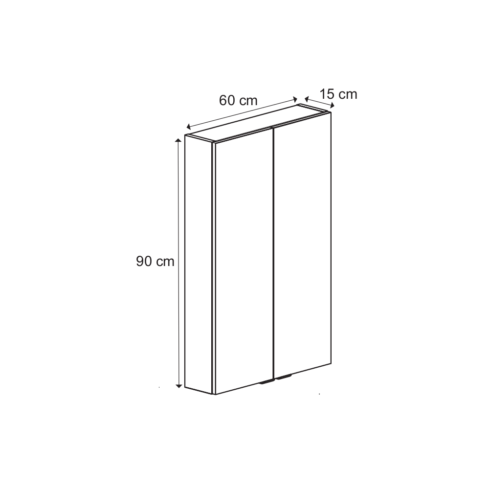 Dulap baie GoodHome Imandra, suspendat, 60 x 15 x 90 cm, alb