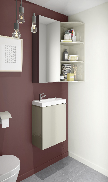 Dulap baie cu oglinda GoodHome Imandra, suspendat, 40 x 15 x 90 cm, alb