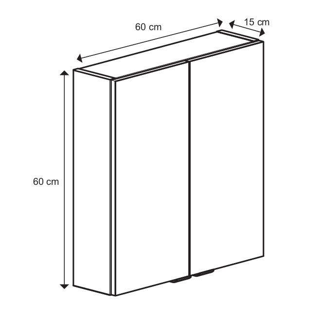 Dulap baie GoodHome Imandra, suspendat, 60 x 15 x 60 cm, gri