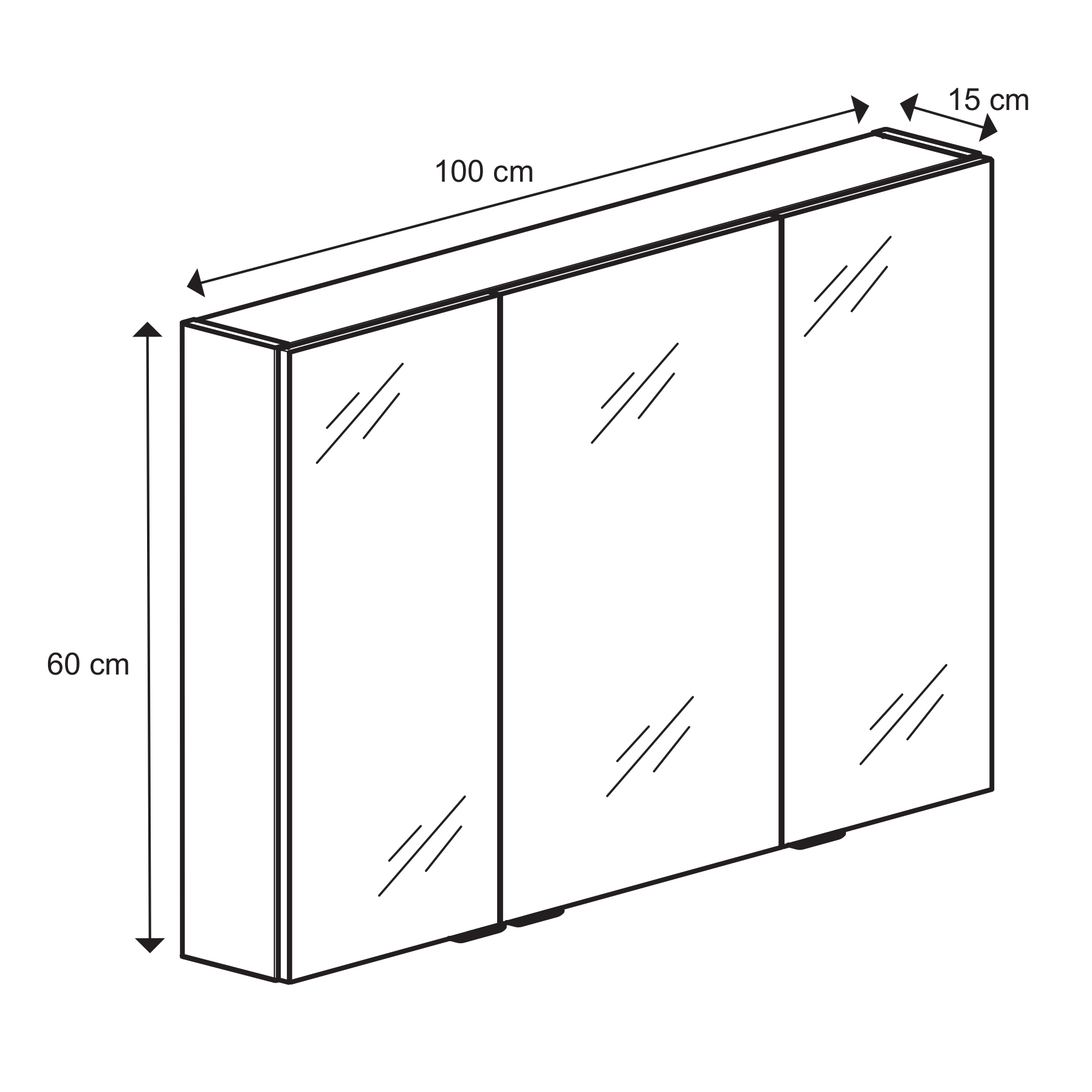 Dulap baie cu oglinda GoodHome Imandra, suspendat, 100 x 15 x 60 cm, alb