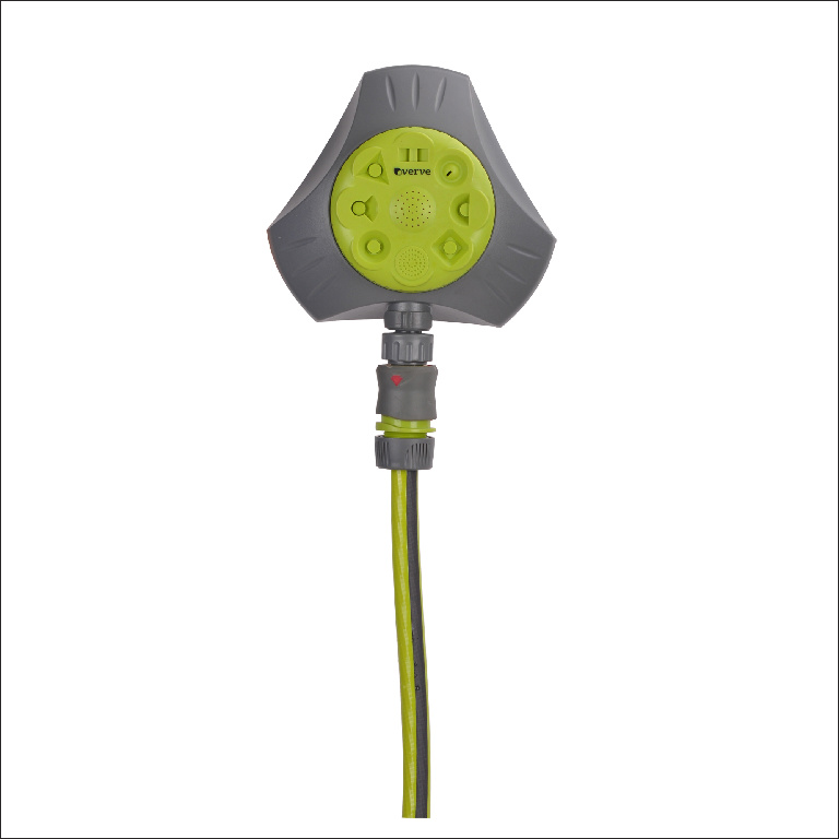 Aspersor pentru gradina VERVE, 8 functii, plastic, zona acoprire 72 mp, verde/gri