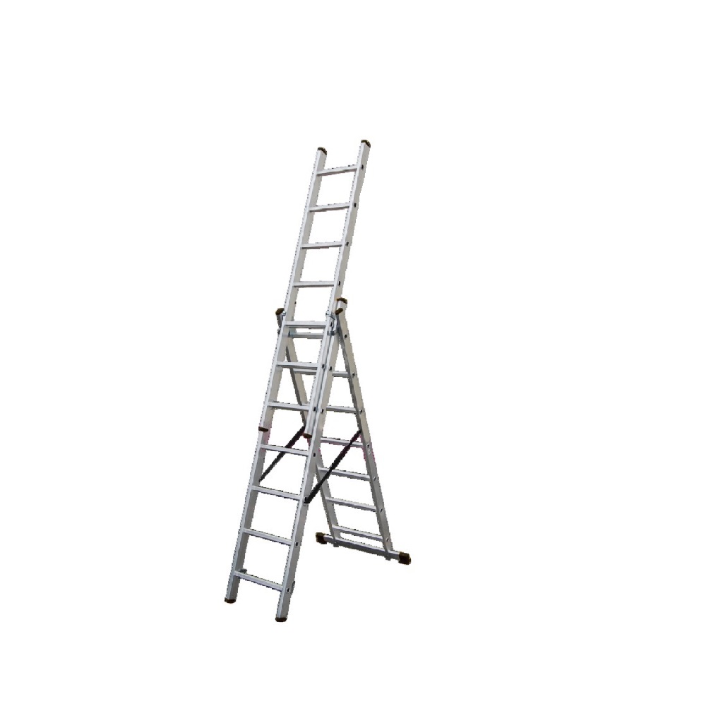 Scara de aluminiu, 3x7 trepte, de uz profesional, max 150 kg