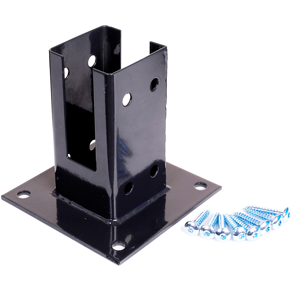 Baza stalp GoodHome Neva, 7 x 7  x 15 cm, negru