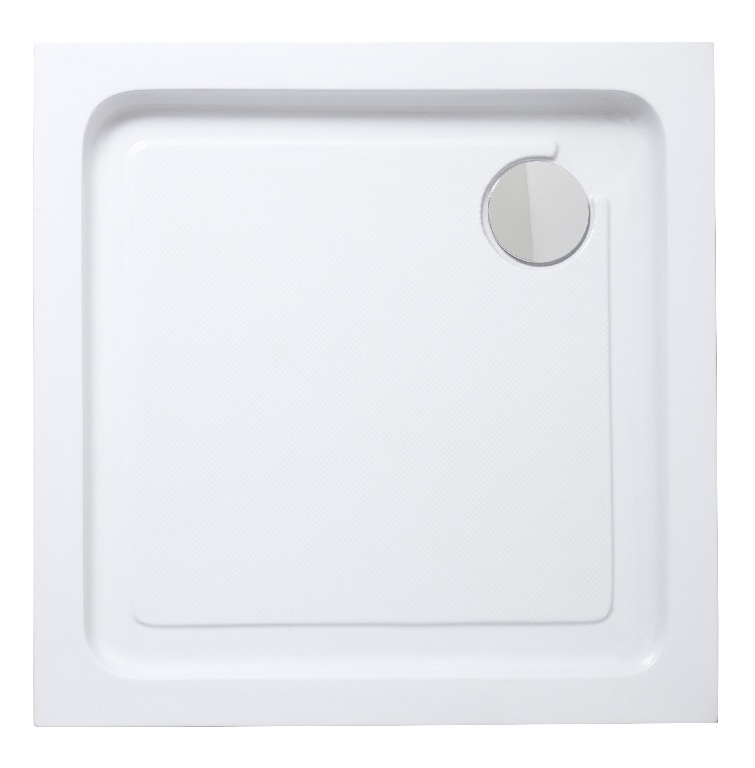 Cadita dus Cooke & Lewis Lagan, patrata, ABS si acril, 90 x 90 x 15 cm, alb