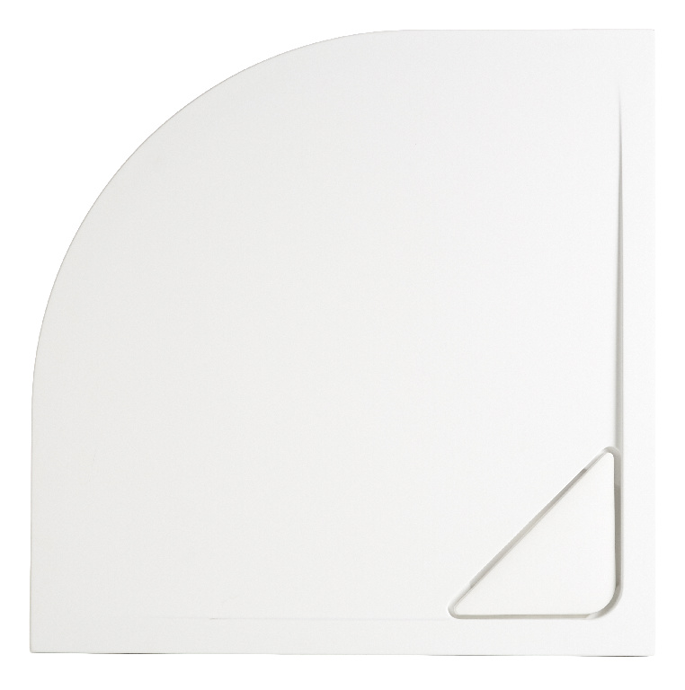 Cadita dus Cooke & Lewis Helgea, semirotunda, rasina, 80 x 80 x 4.5 cm, alb