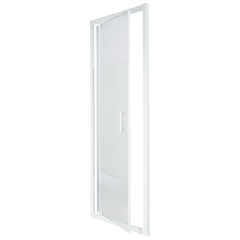 Usa dus pivotanta Cooke & Lewis Onega, aluminiu, 90 x 190 cm, sticla securizata 5mm, profil alb