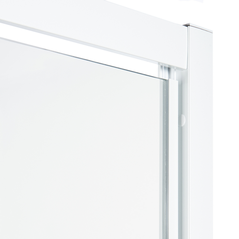 Usa dus pivotanta Cooke & Lewis Onega, aluminiu, 90 x 190 cm, sticla securizata 5mm, profil alb