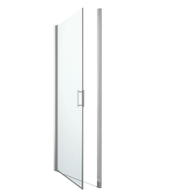 Usa dus pivotanta GoodHome Beloya, aluminiu, 90 x 195 cm, sticla securizata 8mm, profil crom
