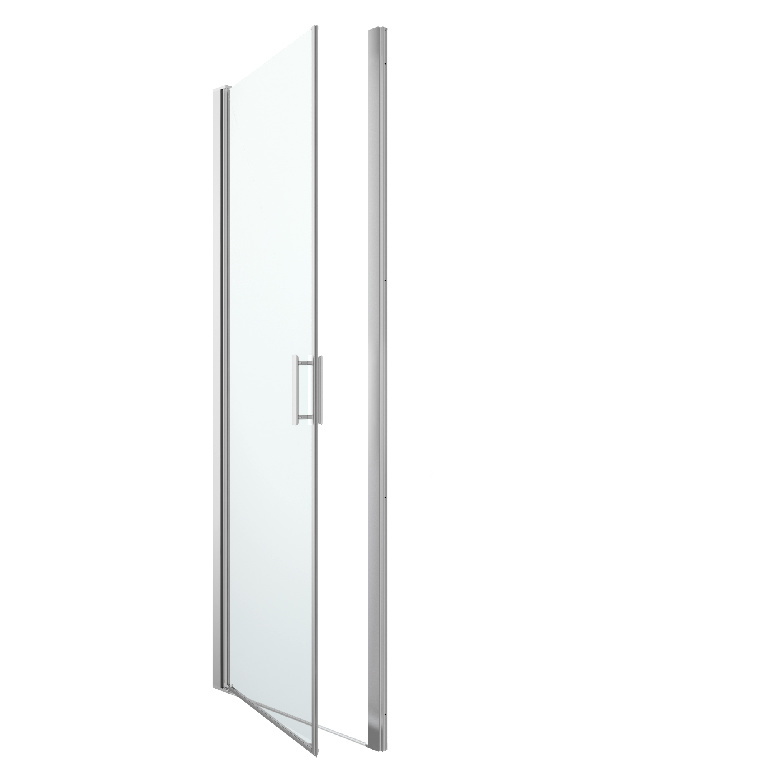 Usa dus pivotanta GoodHome Beloya, aluminiu, 80 x 195 cm, sticla oglinda, profil crom