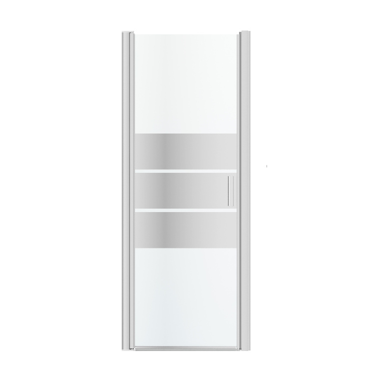 Usa dus pivotanta GoodHome Beloya, aluminiu, 80 x 195 cm, sticla oglinda, profil crom