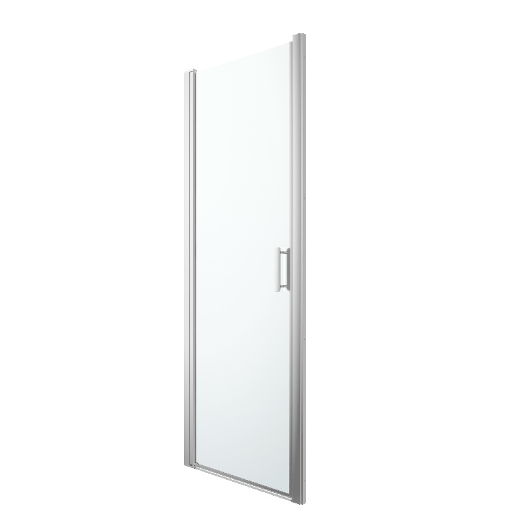 Usa dus pivotanta GoodHome Beloya, aluminiu, 80 x 195 cm, sticla oglinda, profil crom