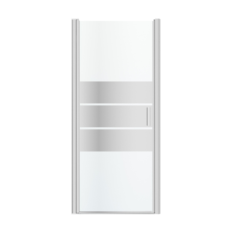 Usa dus pivotanta GoodHome Beloya, aluminiu, 90 x 195 cm, sticla oglinda, profil crom