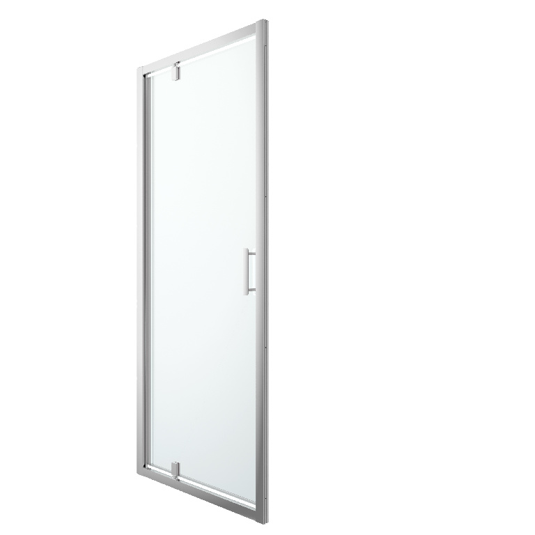 Usa dus pivotanta GoodHome Beloya, aluminiu, 90 x 195 cm, sticla securizata 8mm, profil crom