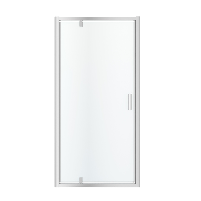 Usa dus pivotanta GoodHome Beloya, aluminiu, 100 x 195 cm, sticla securizata 8mm, profil crom