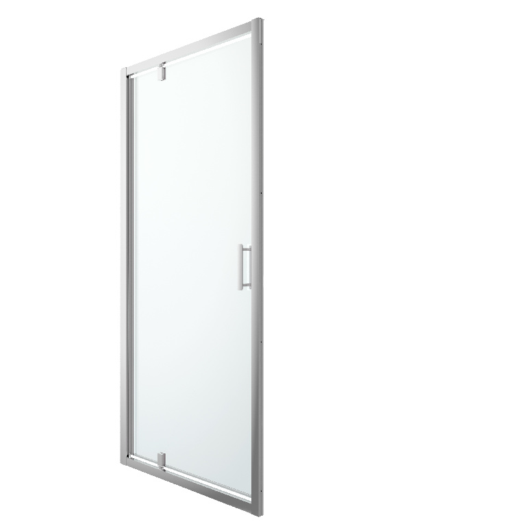 Usa dus pivotanta GoodHome Beloya, aluminiu, 100 x 195 cm, sticla securizata 8mm, profil crom