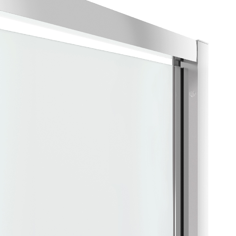 Usa dus pivotanta GoodHome Beloya, aluminiu, sticla oglinda, 80 x 195 cm, crom